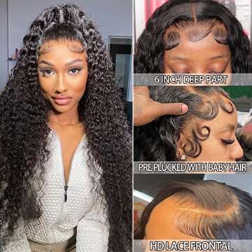 SYHGK 13x6 Deep Wave Lace Front Human Hair Wig