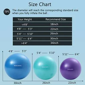 RGGD&RGGL Exercise Ball (18-34in),Professional Yoga Stability Ball Chair Extra Thick Anti-Burst Support 2200 lbs,with Quick Pump &Workout Guide for Home&Gym&Office (Pink, 22inch)