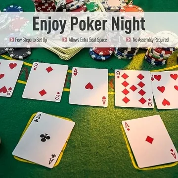 Soozier Foldable Poker Table for 7 Players - Casino Quality