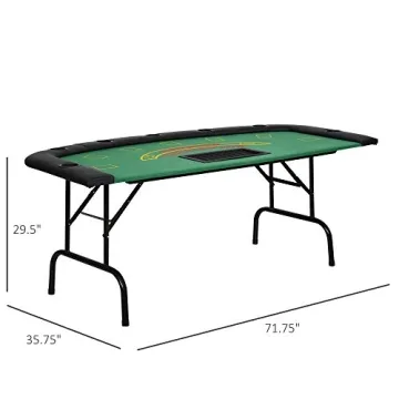 Soozier Foldable Poker Table for 7 Players - Casino Quality