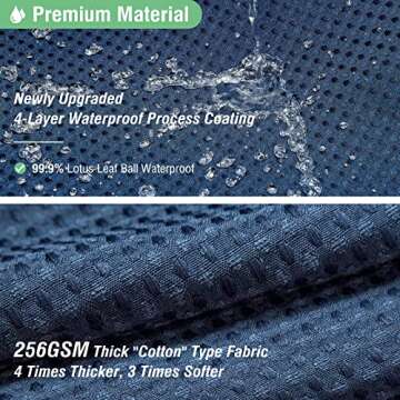 Dynamene Navy Blue Waffle Weave Shower Curtain 72x72