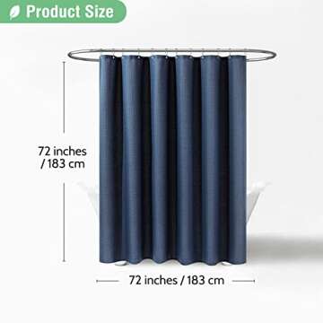 Dynamene Navy Blue Waffle Weave Shower Curtain 72x72