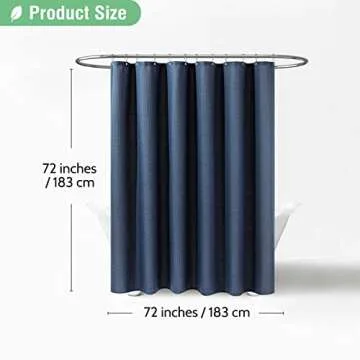 Dynamene Navy Blue Waffle Weave Shower Curtain 72x72