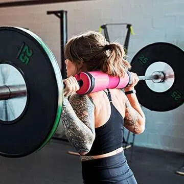 Victor Fitness Pink Protective Neck Barbell Pad for Squats, Hip Thrusts, and Lunges for Olympic or Standard Bars 1" Thick Foam for Neck/Shoulder Comfort