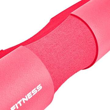 Victor Fitness Pink Protective Neck Barbell Pad for Squats, Hip Thrusts, and Lunges for Olympic or Standard Bars 1" Thick Foam for Neck/Shoulder Comfort