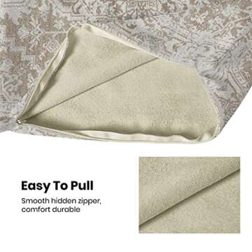 Gohdiwh Boho Pillow Covers 16x16 Set of 2, Ethnic Design Decorative Outdoor Throw Pillows Linen Brown Carpet Pattern Farmhouse Cushion Pillow Covers for Sofa Couch Outdoor Decor