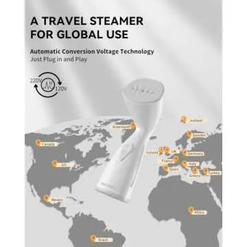 BHGOODS Steamer for Clothes Dual Voltage Travel Steamer 110V-220V for Worldwide Use, Clothes Steamer...