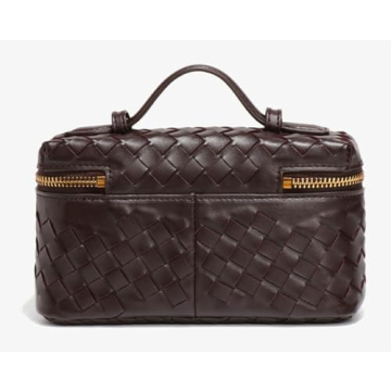 Trendy Woven Crossbody Purse Square Box Bags Women Shoulder Bag Cute Satchels Mini PU Leather Top-Handle Tote Handbag