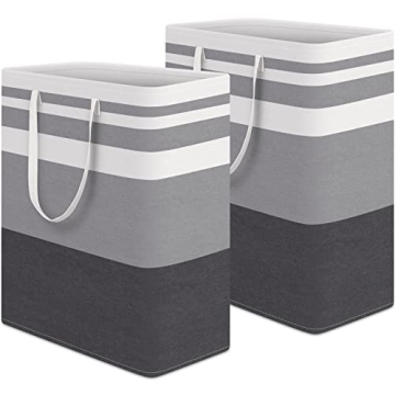 HomeHacks 2-Pack Large Laundry Basket - Waterproof, Collapsible & Freestanding
