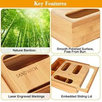 Bamboo Ziplock Bag Organizer for All Food Storage Bags