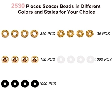 SEMATA Friendship Bracelet Making Kit for Women White & Black Clay Beads - Gold Beads for Bracelets Making & Jewelry Making