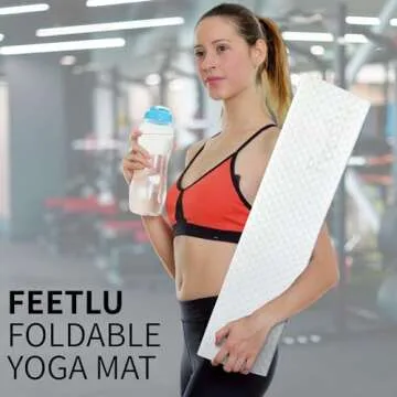 FEETLU Foldable Yoga Mat for Easy Storage & Travel