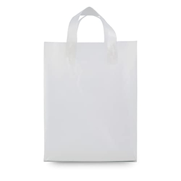 Durable Plastic Gift Bags with Handles - 100 Pack