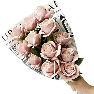 UKELER Artificial Silk Rose Flowers for Home Decor