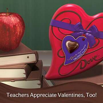 DOVE Valentine's Dark Chocolate Candy Truffles Heart Gift Box 6.5-Ounce Tin, 18 Pieces