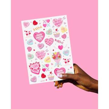 xo, Fetti Valentine's Day Temporary Tattoos - 54 Hot Pink Foil Styles | V-Day Party Decoration, Gale...