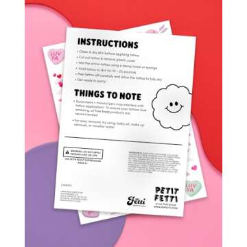 xo, Fetti Valentine's Day Temporary Tattoos - 54 Hot Pink Foil Styles | V-Day Party Decoration, Galentines, Party Favor, Be Mine, Candy Heart, Vday Supplies, XOXOs