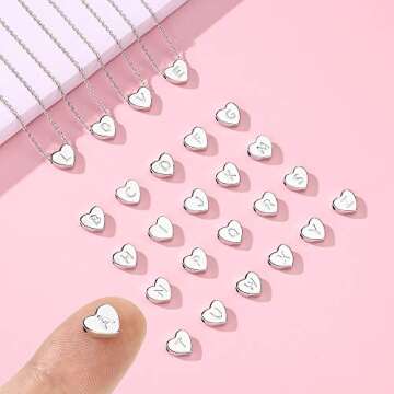 M MOOHAM Valentines Day Gifts for Kids, Gifts for Girls Sterling Silver Heart Initial E Necklace for Women, Tiny Silver Initial Necklace Dainty Small Letter Initial Gifts for Girls