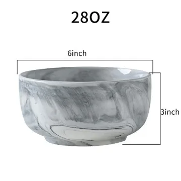 Yundu Gray Marble Bowls - Stylish Multi-Purpose Kitchenware