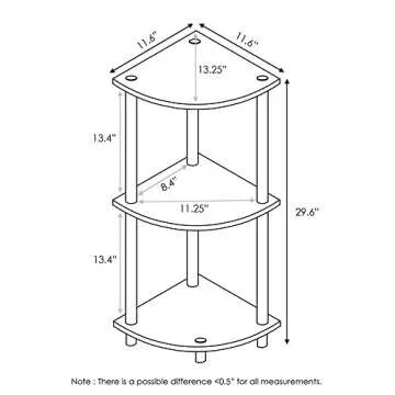 Furinno Turn-N-Tube 3-Tier Corner Display Rack for Home