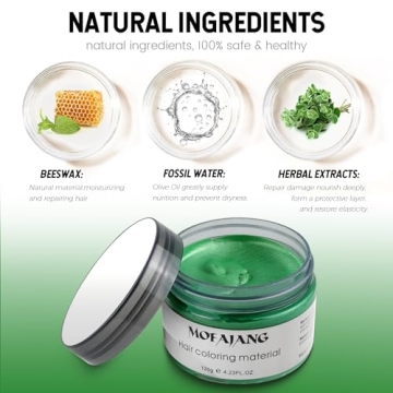 Natural Green Temporary Hair Dye Wax for Vibrant Style