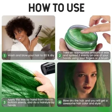 Natural Green Temporary Hair Dye Wax for Vibrant Style