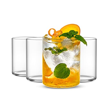 LUXU Thin Whiskey Glasses 15 oz,Premium Water Glasses Set of 4,Clear Glass Cups For Water, Juice, Be...