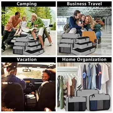 BAGAIL 6 Set / 8 Set Packing Cubes Luggage Packing Organizers for Travel Accessories (6 Set Grey)