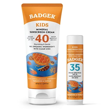 Badger Kids Mineral Sunscreen Combo SPF 40 35 - Safe Fun