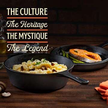 Legend Cast Iron Deep Skillet with Lid | 3Q Durable Sauté Pan