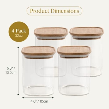Bloom & Breeze Airtight Glass Storage Containers Pack of 4