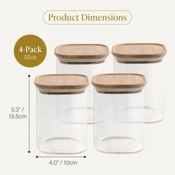 Bloom & Breeze Airtight Glass Storage Containers Pack of 4