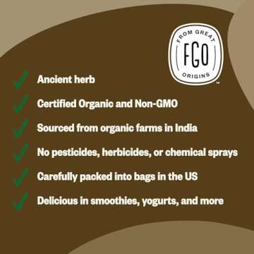 FGO Organic Ashwagandha Root Powder 32oz - Non-GMO