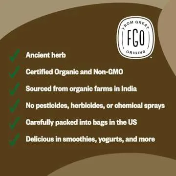 FGO Organic Ashwagandha Root Powder 32oz - Non-GMO