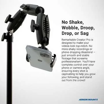 ARKON Mounts - Remarkable Creator Cookie Decorator Mount | Overhead Phone Mount & Pico Projector Mount | Overhead Tripod Mount for Video Recording, Vlogging, Cooking, Crafting, Drawing
