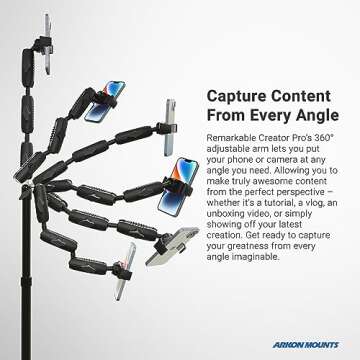 ARKON Mounts - Remarkable Creator Cookie Decorator Mount | Overhead Phone Mount & Pico Projector Mount | Overhead Tripod Mount for Video Recording, Vlogging, Cooking, Crafting, Drawing