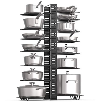 Vdomus Expandable Adjustable Pot Organizer Rack for Kitchen