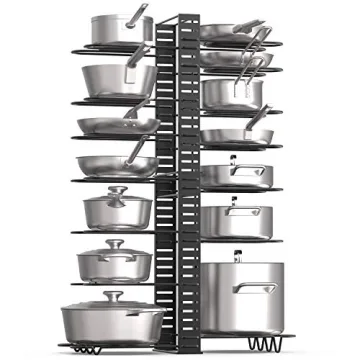 Vdomus Expandable Adjustable Pot Organizer Rack for Kitchen