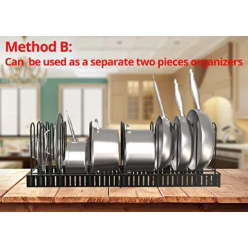 Vdomus Expandable Adjustable Pot Organizer Rack for Kitchen