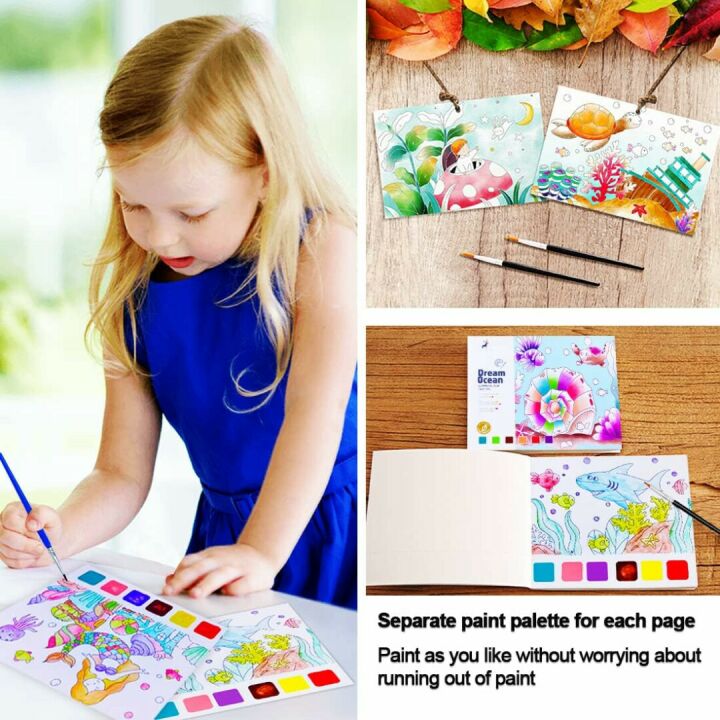 Watercolor Coloring Books for Kids Ages 4-8