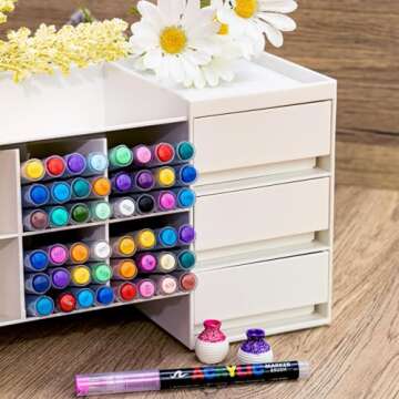 Guangna 12 Colors Acrylic Marker Pens – Versatile Crafting Tool with Brush Tip