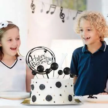 BOUBONI 138 Pcs Black Balls Cake Topper Decorations Balloon Cupcake Toppers Foam Cake Topper Balls Multisize Cake Balls Decorations for Halloween Birthday Party Wedding Anniversary Cake Decor