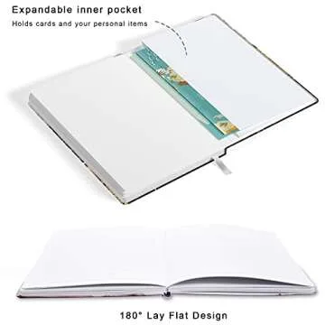 Huamxe Lined Journal Notebook, Marble Hardcover Journal for Women, Medium 5.7 x 8.4 in, 160 Pages Thick Paper, Cute Aesthetic A5 College Ruled Notebook for Journaling Writing Work Office School, Pink