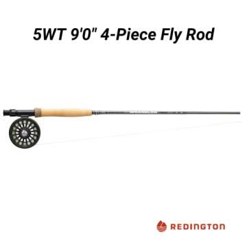 Redington Wrangler Trout Fly Fishing Kit, 5 Weight 9 Foot Rod, Crosswater Reel, Fly Line, Leader, & ...