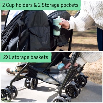 Summer Infant 3Dlite Lightweight Double Stroller for Travel