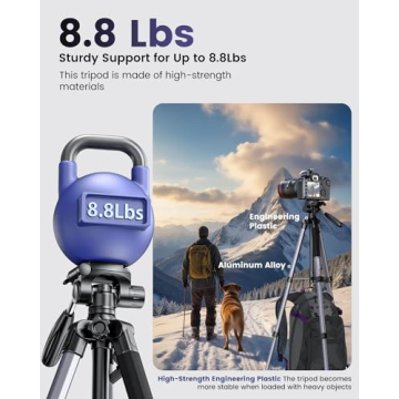 CAMBOFOTO 74" Aluminum Tripod Stand for Cameras