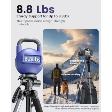 CAMBOFOTO 74" Aluminum Tripod Stand for Cameras