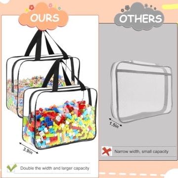 Large Toy Storage Bags with Labels - Durable PVC Organizers