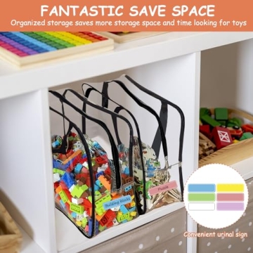 Large Toy Storage Bags with Labels - Durable PVC Organizers