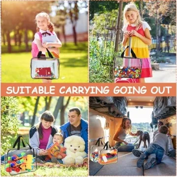 Large Toy Storage Bags with Labels - Durable PVC Organizers